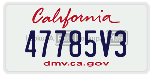 47785V3  license plate in CA