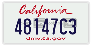 48147C3  license plate in CA