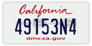 49153N4  license plate in CA