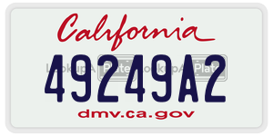 49249A2 license plate in California