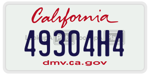 49304H4  license plate in CA