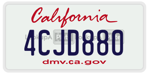 4CJD880 license plate in California