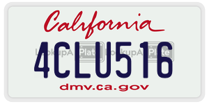 4CLU516  license plate in CA