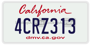 4CRZ313 license plate in California