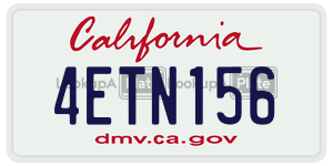 4ETN156  license plate in CA