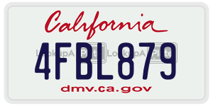 4FBL879 license plate in California