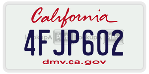4FJP602  license plate in CA