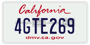 4GTE269  license plate in CA