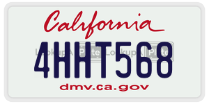 4HHT568 license plate in California