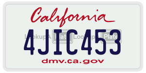 4JIC453  license plate in CA