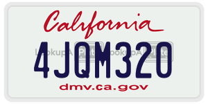 4JQM320  license plate in CA