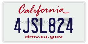 4JSL824 license plate in California