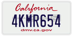 4KMR654 license plate in California
