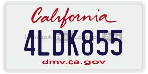 4LDK855  license plate in CA