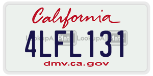 4LFL131 license plate in California
