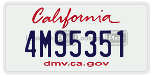 4M95351  license plate in CA
