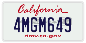 4MGM649  license plate in CA