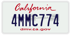 4MMC774 license plate in California