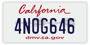 4NOG646  license plate in CA