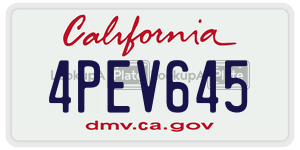 4PEV645 license plate in California