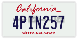 4PIN257  license plate in CA