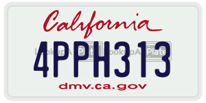 4PPH313 license plate in California