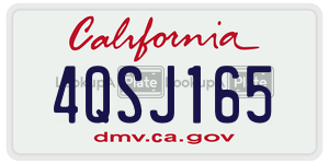 4QSJ165 license plate in California