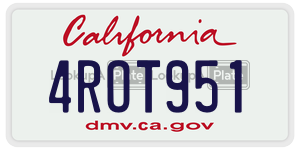 4ROT951  license plate in CA