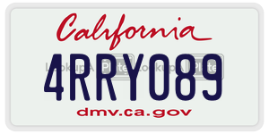 4RRY089  license plate in CA