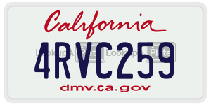 4RVC259 license plate in California