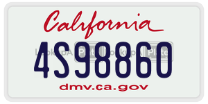4S98860 license plate in California