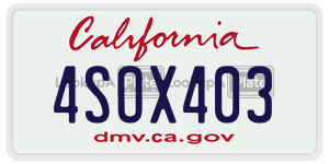4SOX403 license plate in California
