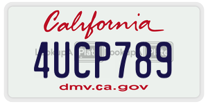 4UCP789  license plate in CA