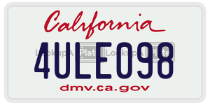 4ULE098  license plate in CA
