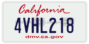 4VHL218 license plate in California