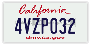 4VZP032 license plate in California