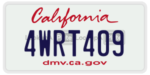 4WRT409  license plate in CA