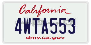 4WTA553 license plate in California