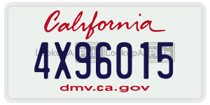 4X96015  license plate in CA