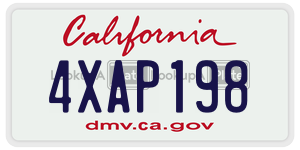 4XAP198 license plate in California