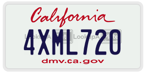 4XML720  license plate in CA