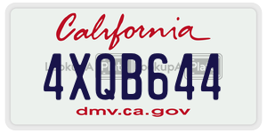 4XQB644 license plate in California
