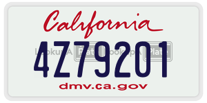 4Z79201 license plate in California