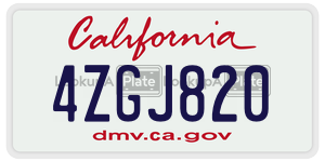4ZGJ820  license plate in CA