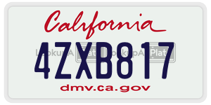 4ZXB817 license plate in California