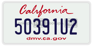50391U2 license plate in California