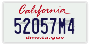 52057M4  license plate in CA