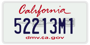 52213M1  license plate in CA