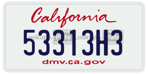 53313H3 license plate in California