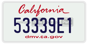 53339E1 license plate in California